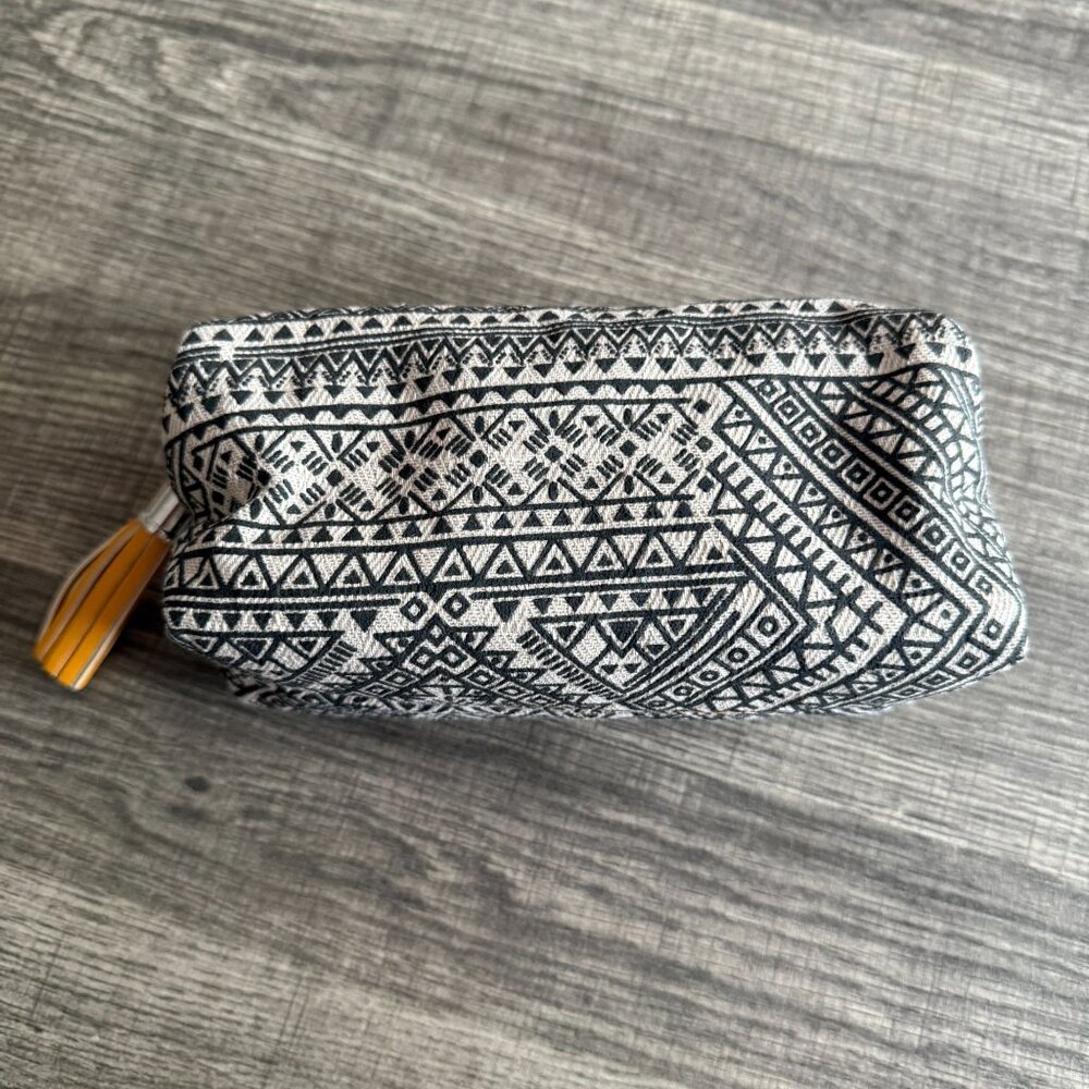 NWOT Silpada  Magnetic Makeup Bag Mirror Zipper Closure Tribal Geometric Enthnic - Picture 11 of 11